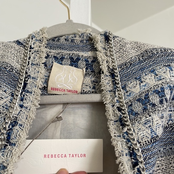 Size O NWT Rebecca Taylor Tweed & Chain Blazer - Picture 5 of 5